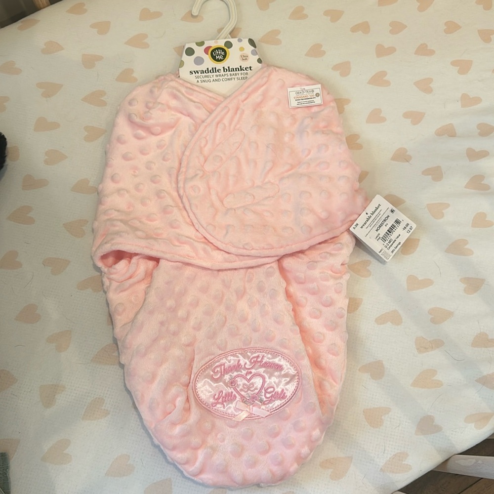 0-3 month link little me swaddle blanket